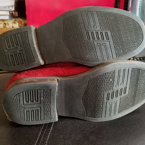 RARE! Red suede Jeffrey Campbell moto boots - Picture 5 of 8